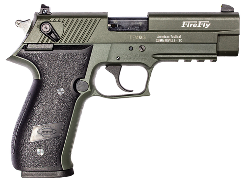 GSG GERG2210FFG FireFly  22 LR 10+1 4" Green Steel Barrel, Serrated Slide, Zinc Alloy w/Accessory Rail Frame, Black Polymer Grip