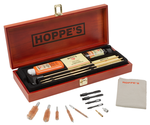 Hoppe's BUOX Deluxe Cleaning Kit Rifle/Shotgun/Pistol Wood Box