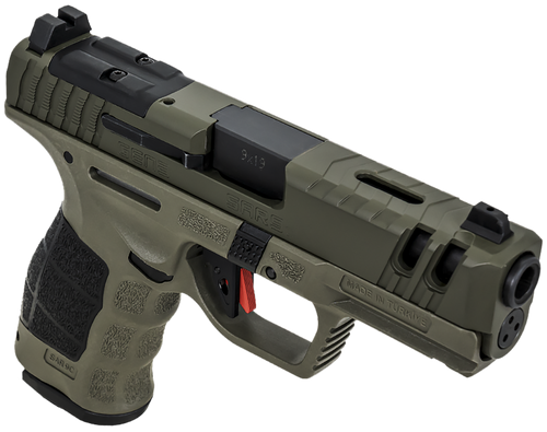SAR USA SAR9CG3OD SAR9 C Gen3 Compact Frame 9mm Luger 15+1 4" Black Steel Barrel, OD Green Cerakote Steel Slide, OD Green Polymer Frame w/Picatinny Rail, Black Interchangeable Backstrap Grip