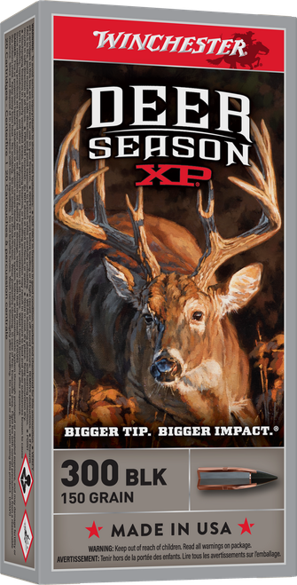 Winchester Ammo X300BLKDS Deer Season XP 300Blackout 150gr Extreme Point 20 Per Box/10 Case