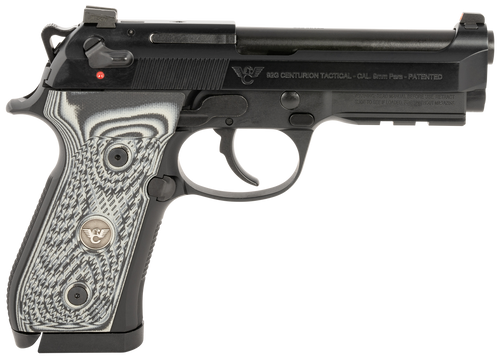 Wilson Combat BER-92CT-9 92G Centurion 9mm Luger 20+1 4.25" Target Crown Barrel, Black Steel Serrated Slide, Black Steel Frame w/Picatinny Rail, Black/Gray G10 Grip, Ambidextrous