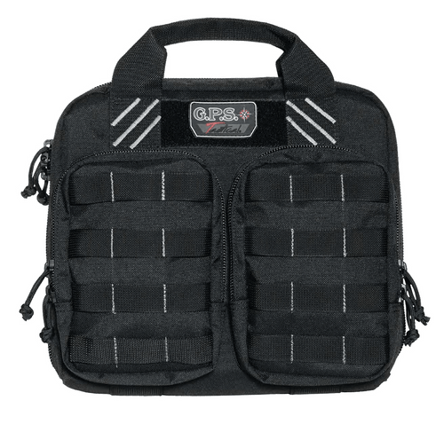 GPS Bags T1412PCB Tactical Double +2 Black 1000D Nylon Teflon Coating Holds 4 Handguns