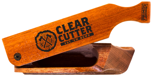 Primos PS244 Clear Cutter  Box Call Turkey Hen Sounds Attracts Turkeys Brown Mahogany/Walnut