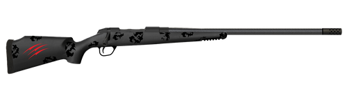 Fierce Firearms FCTRG300PRC24BBO CT Rage  300 PRC Caliber with 3+1 Capacity, 24" Carbon Fiber Barrel, Black Cerakote Metal Finish & Blackout Camo Fixed Fierce Tech C3 Stock, Right Hand (Full Size)