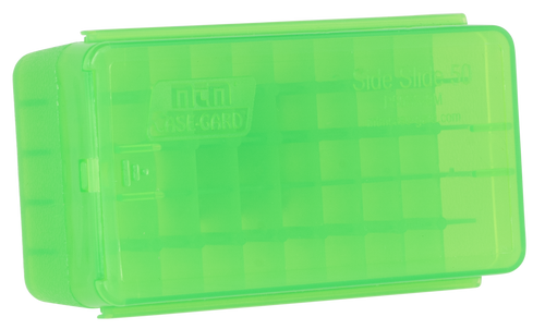 MTM Case-Gard P50SS9M16 Side-Slide Ammo Box  Multi-Caliber Handgun Clear Green Plastic 50rd
