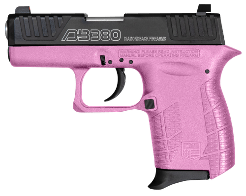 Diamondback DB0100E112 DB380 Gen4 Micro-Compact Frame 380 ACP 6+1, 2.80" Stainless Steel Barrel, Nickel Boron Serrated Stainless Steel Slide, Pink Polymer Frame w/Beavertail & Grip