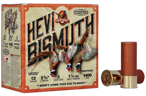 HEVI-Shot HS14713 HEVI-Bismuth Upland 12Gauge 2.75" 1 1/4oz Bismuth 3Shot 25 Per Box/10 Case