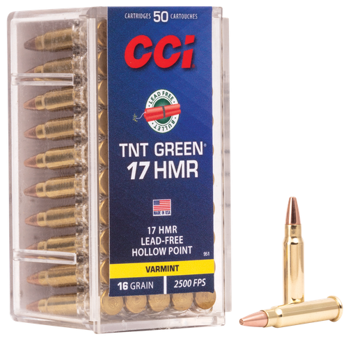 CCI 951 TNT Green  17HMR 16gr Speer TNT Green Hollow Point 50 Per Box/40 Case