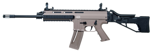 Mauser Rimfire 4150014 M-15  22 LR 22+1 16.50" Barrel w/Flash Hider, Steel Receiver w/Tan Finish, Flip Up Front & Rear Sights, Side Folding Stock w/Adjustable Cheekrest, Manual Thumb Safety