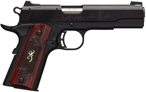 Browning 051851490 1911-22 Black Label Medallion Full Size Frame 22 LR 10+1, 4.25"  Target Crown Barrel, Matte Black Serrated Slide & Aluminum Frame w/Beavertail