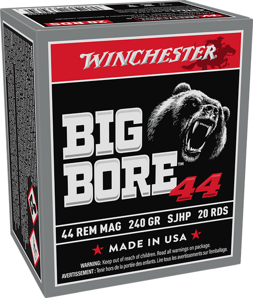 Winchester Ammo X44MBB Big Bore  44RemMag 240gr Semi Jacketed Hollow Point 20 Per Box/10 Case