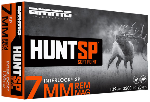 Ammo Inc 7MM139SPA20 Hunt  7mm 139gr Soft Point 20 Per Box/10 Case