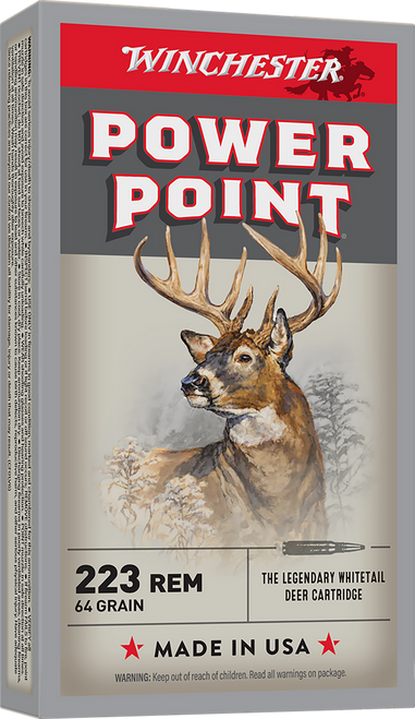 Winchester Ammo X223R2 Power-Point  223Rem 64gr 20 Per Box/10 Case