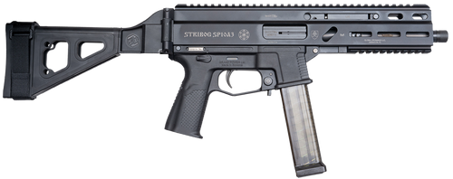 Grand Power 197892004848 SP10A3 Stribog 10mm Auto 20+1 8" Black Threaded Barrel, Black Aluminum Picatinny Rail Receiver, Black Polymer SB Tactical Brace, Black Polymer Grip, Thread Protector