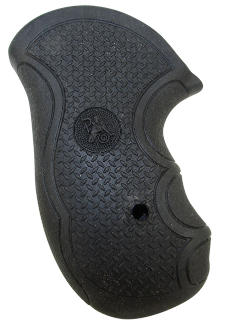 Pachmayr 02483 Diamond Pro Grip Diamond Checkering Black Rubber with Finger Grooves for Ruger SP101
