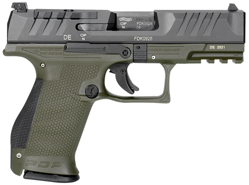 Walther Arms 2858428 PDP Compact Optic Ready 9mm Luger 4" 15+1 Black Steel Slide Performance Duty Textured  Polymer Grip