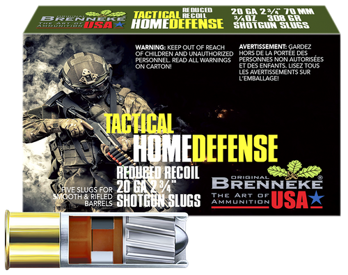 Brenneke SL202THD THD Home Defense 20Gauge 2.75" 3/4oz Slug Shot 5 Per Box/50 Case