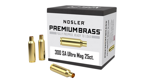 Nosler 10228 Premium Brass Unprimed Cases 300RemSAUM Rifle Brass 25/Box