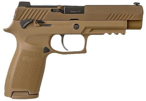 Sig Sauer 320F9M17MSMA P320 M17 *MA Compliant 9mm Luger Caliber with 4.70" Barrel, 10+1 Capacity, Overall Coyote PVD Finish Stainless Steel, Picatinny Rail Frame, Serrated Slide & Polymer Grip