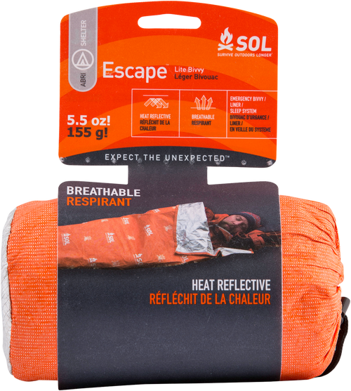 Survive Outdoors Longer 01401227 SOL Bivvy Warmth Waterproof Orange Aluminum-Coated Polyethylene