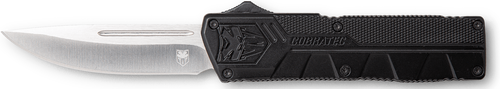 CobraTec Knives BCTLWDNS Lightweight  3.25" OTF Drop Point Plain D2 Steel Blade/Black Aluminum Handle Includes Pocket Clip