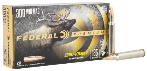 Federal P300WBCH1 Premium  300WinMag 185gr Berger Hybrid Hunter 20 Per Box/10 Case