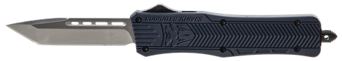 CobraTec Knives MNYCTK1MTNS CTK-1  Medium 3" OTF Tanto Plain D2 Steel Blade/NYPD Blue Aluminum Handle Features Glass Breaker Includes Pocket Clip