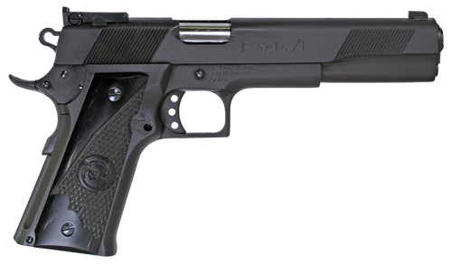 Iver Johnson Arms EAGLEXLDS Eagle XL 45 ACP 14+1 6" Stainless Steel Barrel, Matte Black Steel Serrated Slide, Matte Black Steel Frame w/Beavertail, Black G10 Grip