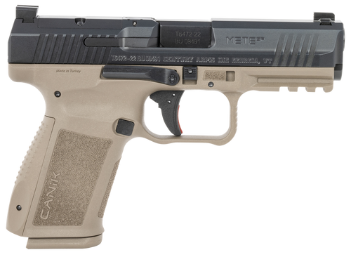 Canik HG7159N Mete SF Compact 9mm Luger 15+1, 4.19" Black Steel Barrel, Black Nitride Optic Ready/Serrated Slide, Flat Dark Earth Polymer Frame w/Beavertail & Picatinny Rail, Ambidextrous