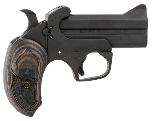 Bond Arms BABJ Black Jack  45 Colt (LC) 410 Gauge 2rd Shot 3.50" Black Black Steel Frame Black Ash Grips Features Silver Spade Above Hinge