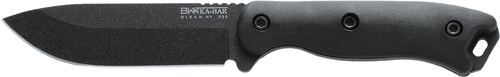 Ka-Bar BK16 Becker  4.38" Fixed Drop Point Plain Black 1095 Cro-Van Blade, Black Ultramid Handle, Includes Sheath