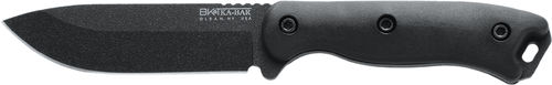 Ka-Bar BK16 Becker  4.38" Fixed Drop Point Plain Black 1095 Cro-Van Blade, Black Ultramid Handle, Includes Sheath