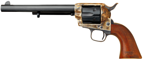 Cimarron CA514M00 Model P US Cavalry 45 Colt (LC) 6 Shot, 7.50" Blued Steel Barrel & Cylinder, Color Case Hardened Steel Frame, Walnut w/OWA Cartouche Stamp Grip, Exposed Hammer