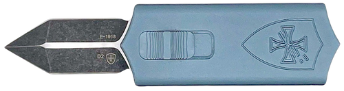 Templar Knife SMCAGB121 Sentinel Money Clip 1.88" OTF Dagger Plain Black Oxide Stonewashed Powder Coated D2 Steel Blade, 3.41" Blue Anodized Aluminum Handle