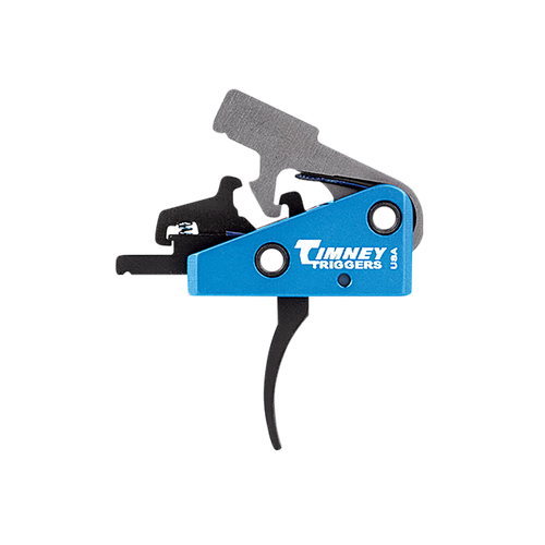 Timney Triggers 663S Targa Long Trigger  Two-Stage Curved Trigger with 2 lbs Draw Weight & Black/Blue Finish for AR-Platform