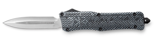 CobraTec Knives LCFCTK1LDAGNS CTK-1  Large 3.75" OTF Dagger Plain D2 Steel Blade/Carbon Fiber Aluminum Handle Features Glass Breaker Includes Pocket Clip