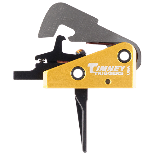 Timney Triggers 670ST Competition Trigger  Single-Stage Straight Trigger with 4 lbs Draw Weight & Black/Gold Finish for AR-10