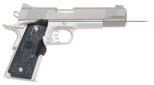 Crimson Trace 0155201 Lasergrips Master Series Fits 1911 Full-Size, Green Laser Black/Gray G10