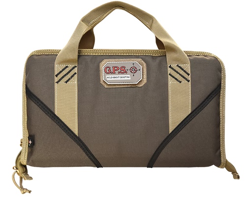 GPS Bags 1485PCMF Memory Foam Pistol Case Large Size w/ Lockable Zippers Mag Storage Pockets & Black Finish Holds 1 Handgun