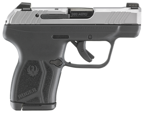 Ruger 13744 LCP Max  Compact 380 ACP 10+1 2.80" Black Oxide Steel Barrel, Matte Stainless Serrated Slide, Black Polymer Frame w/Serrated Trigger Guard w/Black Nylon Grip