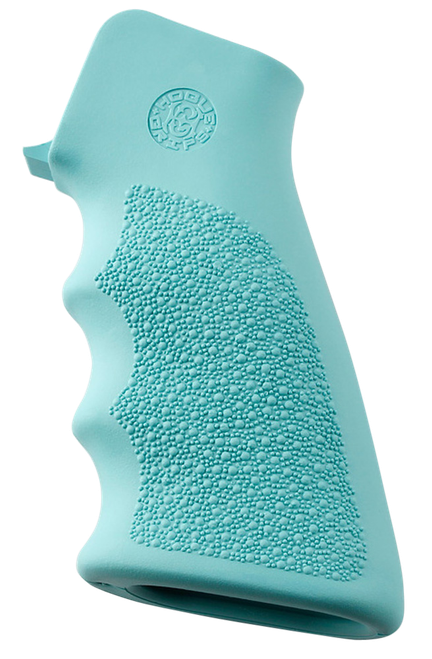 Hogue 15015 OverMolded Grip Cobblestone Aqua Blue Rubber with Finger Grooves for AR-15, M16