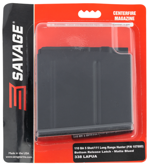 Savage Arms 55190 110BA  5rd 338 Lapua Mag Fits Savage 110BA/110BA/110/111 Long Range Hunter Blued Steel