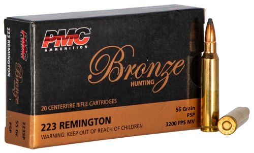 PMC 223SP Bronze  223Rem 55gr Pointed Soft Point 20 Per Box/10 Case