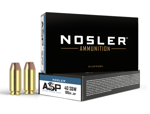 Nosler 51212 Assured Stopping Power Handgun 40S&W 180gr Jacketed Hollow Point 50 Per Box/10 Case