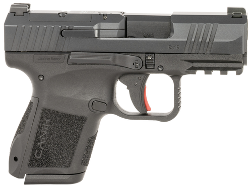 Canik HG7651CAN Mete MC9 *CA Compliant Micro-Compact Frame 9mm Luger 10+1 3.18" Steel Barrel, Black Cerakote Optic Ready/Serrated Steel Slide, Black Polymer Frame w/Picatinny Rail, Textured Grip
