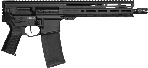 CMMG 30AC278AB Dissent MK4 300 Blackout 30+1 10.50", Black, Picatinny Brace Adapter, 9.60" M-LOK Handguard, Left Side Charging Handle, Zeroed Linear Comp, TriggerTech Trigger, Adj. Gas Block