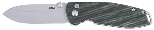 CRKT 2495GR SQUID XM 2.95" Folding Plain Stonewashed D2 Steel Blade, Green Micarta Handle