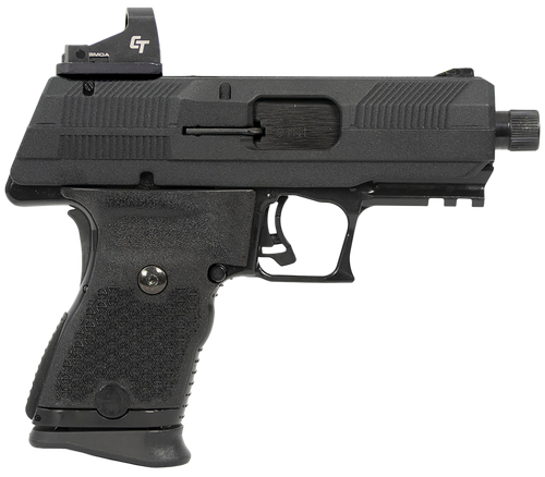 Hi-Point YC9RDCT YC9 w/Red Dot 9mm Luger 10+1 4.12" Black Steel Threaded Barrel, Black YC9 Styled/Serrated Slide, Black Polymer Frame w/Picatinny Rail,  Black Plastic Grips, Crimson Trace Red Dot
