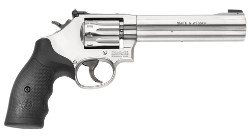 Smith & Wesson 160578 Model 617 *CA Compliant 22 LR Stainless Steel 6" Barrel & 10 Shot Cylinder, Satin Stainless Steel K-Frame, Black Polymer Grip,Internal Lock