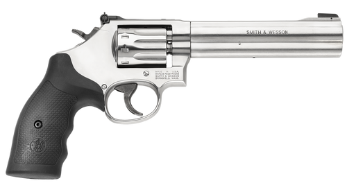 Smith & Wesson 160578 Model 617 *CA Compliant 22 LR Stainless Steel 6" Barrel & 10 Shot Cylinder, Satin Stainless Steel K-Frame, Black Polymer Grip,Internal Lock